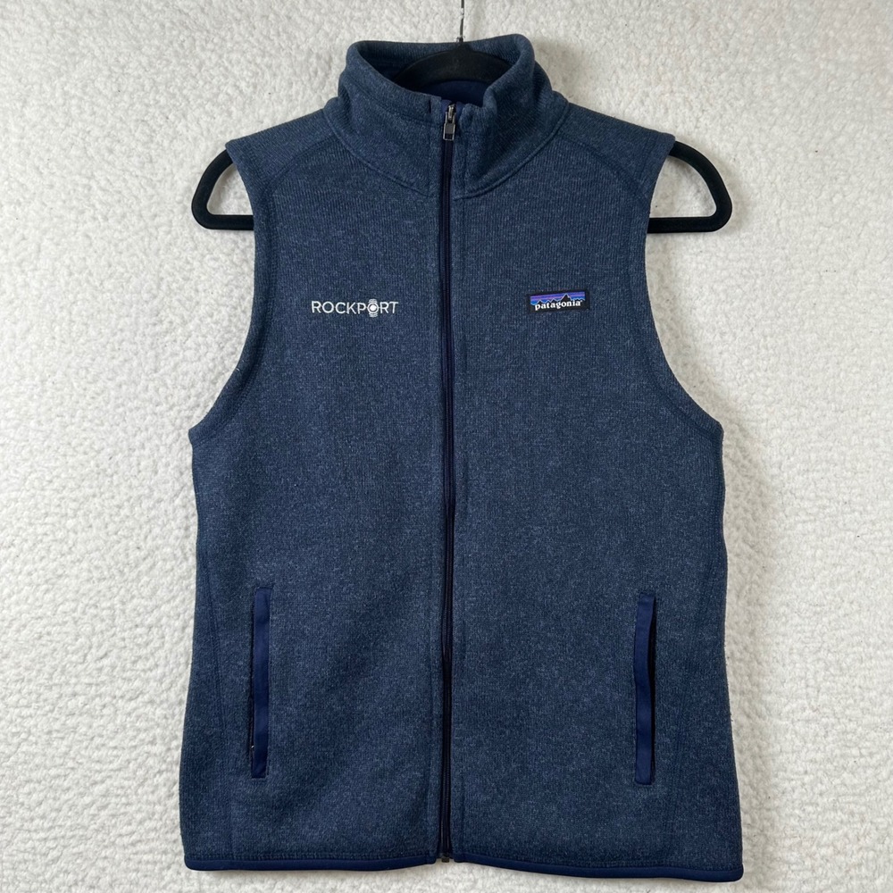 Patagonia Better Sweater Vest Women M Full Zip Navy Blue Outdoor Hiking Layering